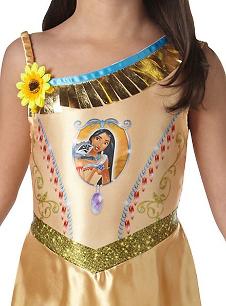 Disney Store Pocahontas Dress Costume Glitter Beads Youth Girls Size Medium  7-8